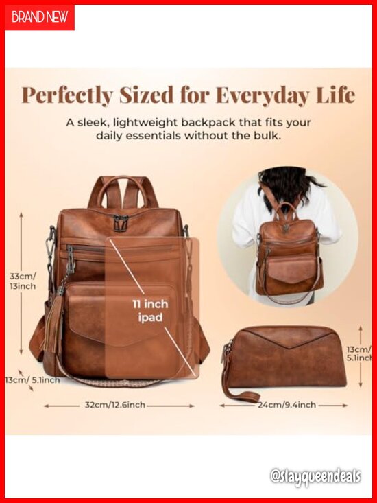 PU Leather Backpack Purse for Women Anti-theft Convertible Shoulder Bag main image 4
